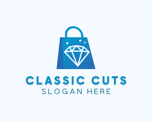 Diamond Jewelry Shopping Bag logo design