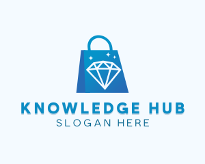 Online Shopping - Diamond Jewelry Shopping Bag logo design