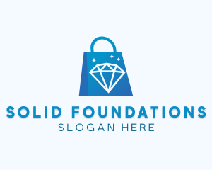 Shopping - Diamond Jewelry Shopping Bag logo design