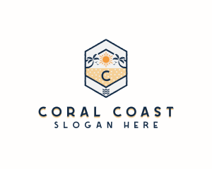 Tropical Beach Vacation logo design