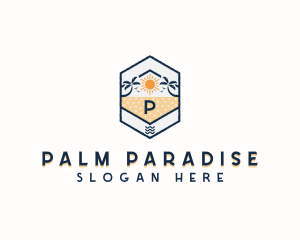 Tropical Beach Vacation logo design