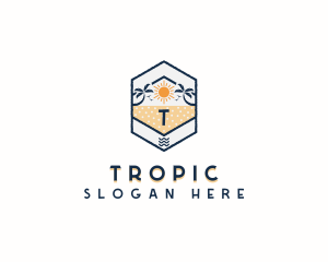 Tropical Beach Vacation logo design