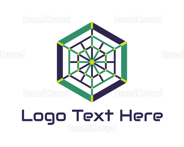 Spiderweb Hexagon Logo