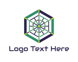 Spiderweb Hexagon logo design