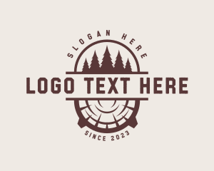 Log - Woodworker Tree Lumber logo design