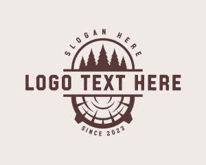 Carpentry - Woodworker Tree Lumber logo design