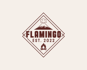 Hiking - Volcano Bonfire Camping logo design