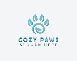 Eco Leaf Paw logo design