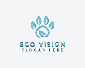 Eco Leaf Paw logo design