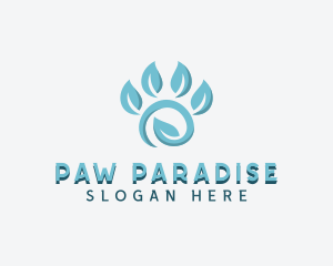 Eco Leaf Paw logo design