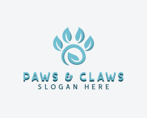 Eco Leaf Paw logo design