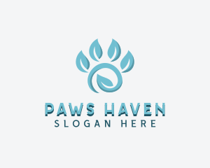 Eco Leaf Paw logo design