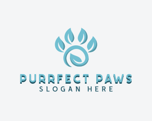 Eco Leaf Paw logo design