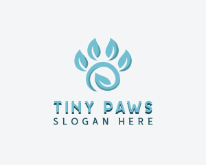 Eco Leaf Paw logo design