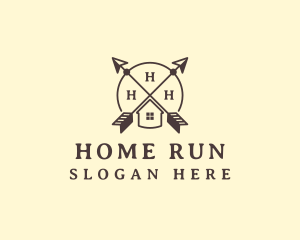 Hipster Arrow Home logo design