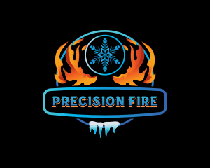 Fire Ice HVAC logo design