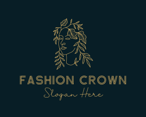 Golden Fashion Woman logo design