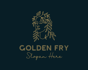 Golden Fashion Woman logo design