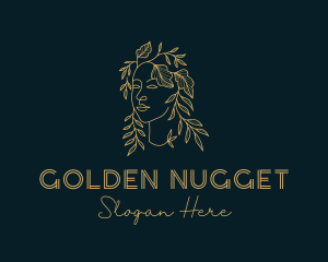 Golden Fashion Woman logo design