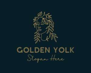 Golden Fashion Woman logo design