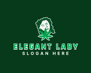 Marijuana Weed Lady logo design