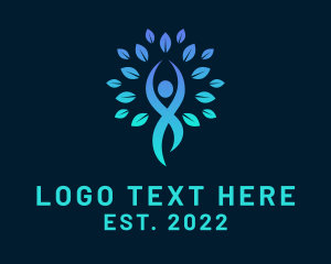 Vegetarian - Eco Meditation Yoga Tree logo design