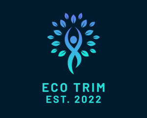 Eco Meditation Yoga Tree logo design