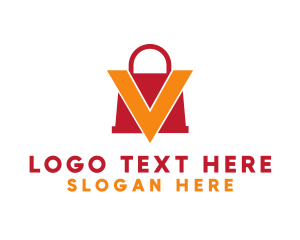 Mall - Red Bag V logo design