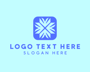 Cold - Digital Blue Snowflake logo design