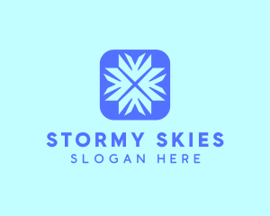Digital Blue Snowflake logo design