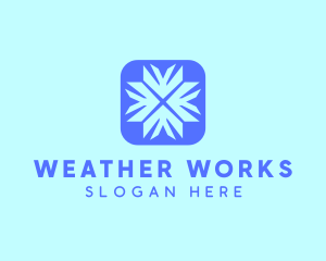 Meteorology - Digital Blue Snowflake logo design