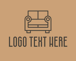 Upholstery - Brown Armchair Furniture logo design
