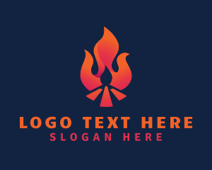 Gas - Hot Bonfire Flame logo design