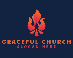 Hot Bonfire Flame Logo