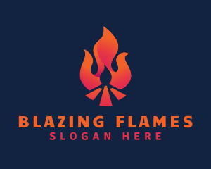 Bonfire - Hot Bonfire Flame logo design