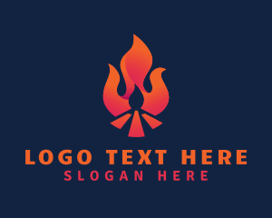 Heat - Hot Bonfire Flame logo design