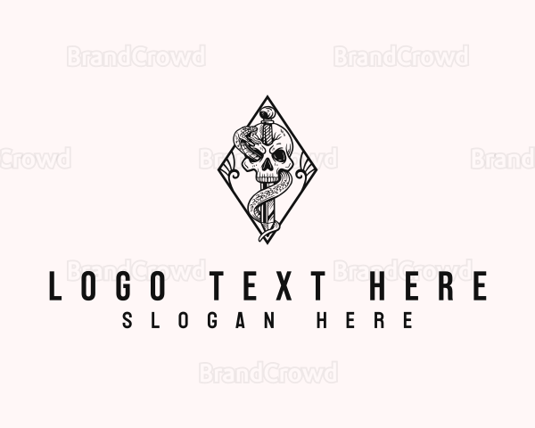 Skull Snake Dagger Logo