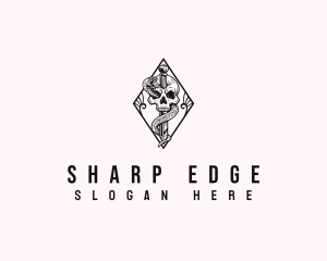 Dagger - Skull Snake Dagger logo design