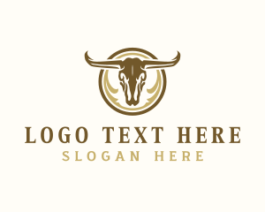 Animal - Western Bull Skull logo design