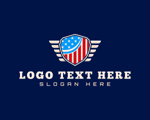America - America Flag Shield logo design