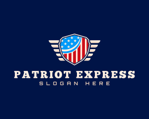 America Flag Shield logo design