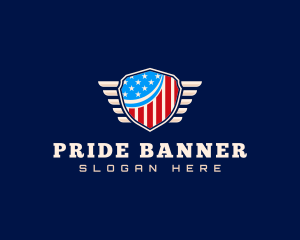 America Flag Shield logo design