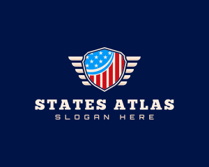 America Flag Shield logo design