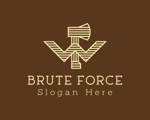 Brute - Wood Lumber Axe Letter W logo design