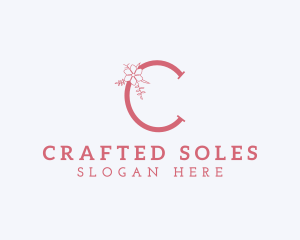 Floral Feminine Letter C logo design