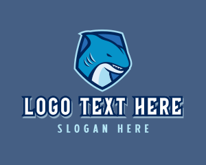 Groundhog - Shark Gaming Shield logo design