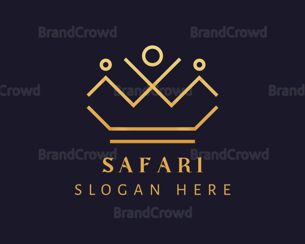 Golden Elegant Crown Logo