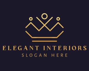 Golden Elegant Crown  logo design