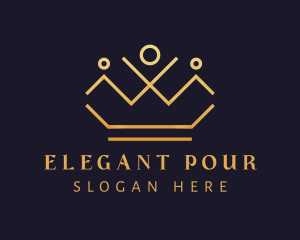 Golden Elegant Crown  logo design