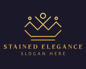 Golden Elegant Crown  logo design